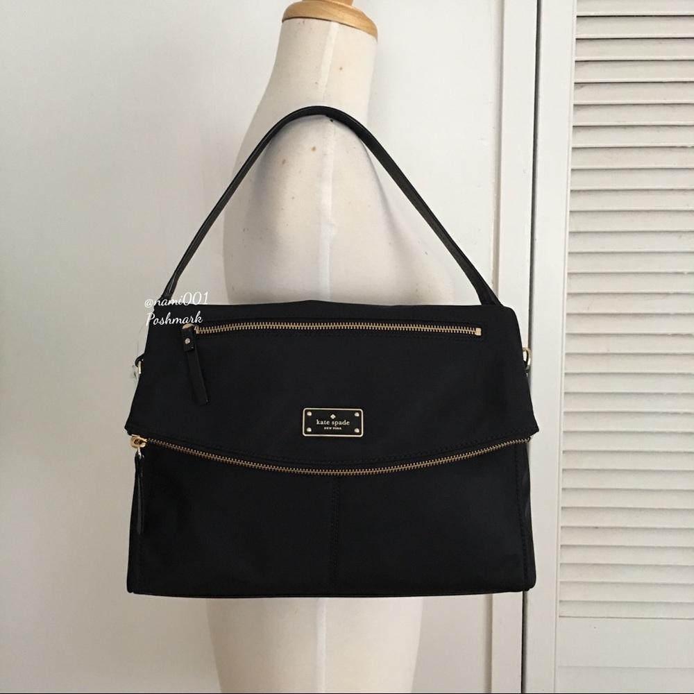 Kate Spade Black Nylon Hobo Bag Crossbody NWT - Picture 7 of 8